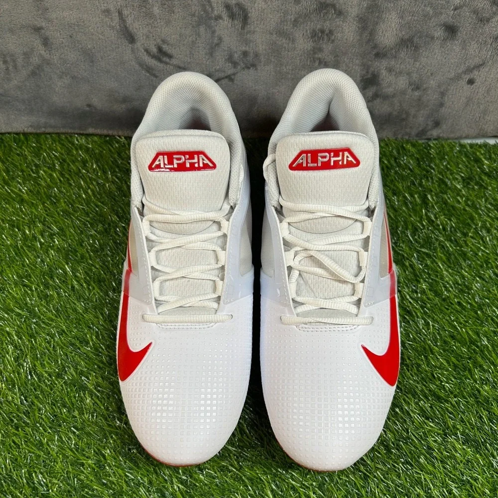 Nike Alpha Menace 4 Pro Football Cleats Mens Size 10 White Red Agility Power